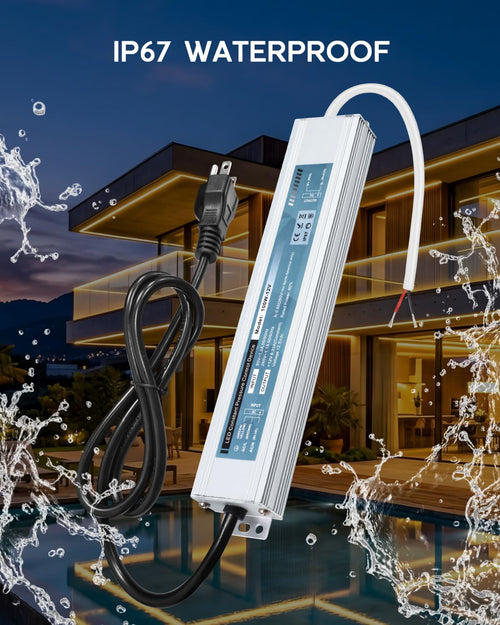 200W IP67 Waterproof LED Power Supply 85V-265V AC to 12V DC Converter U946400