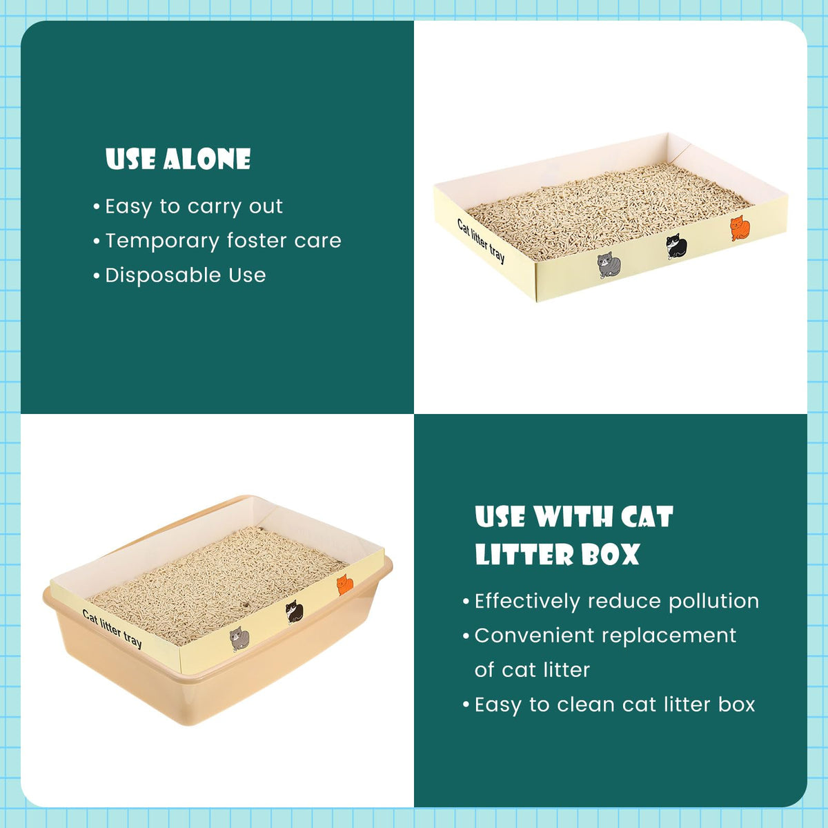 30 Pack Foldable Disposable Cat Litter Box E1759