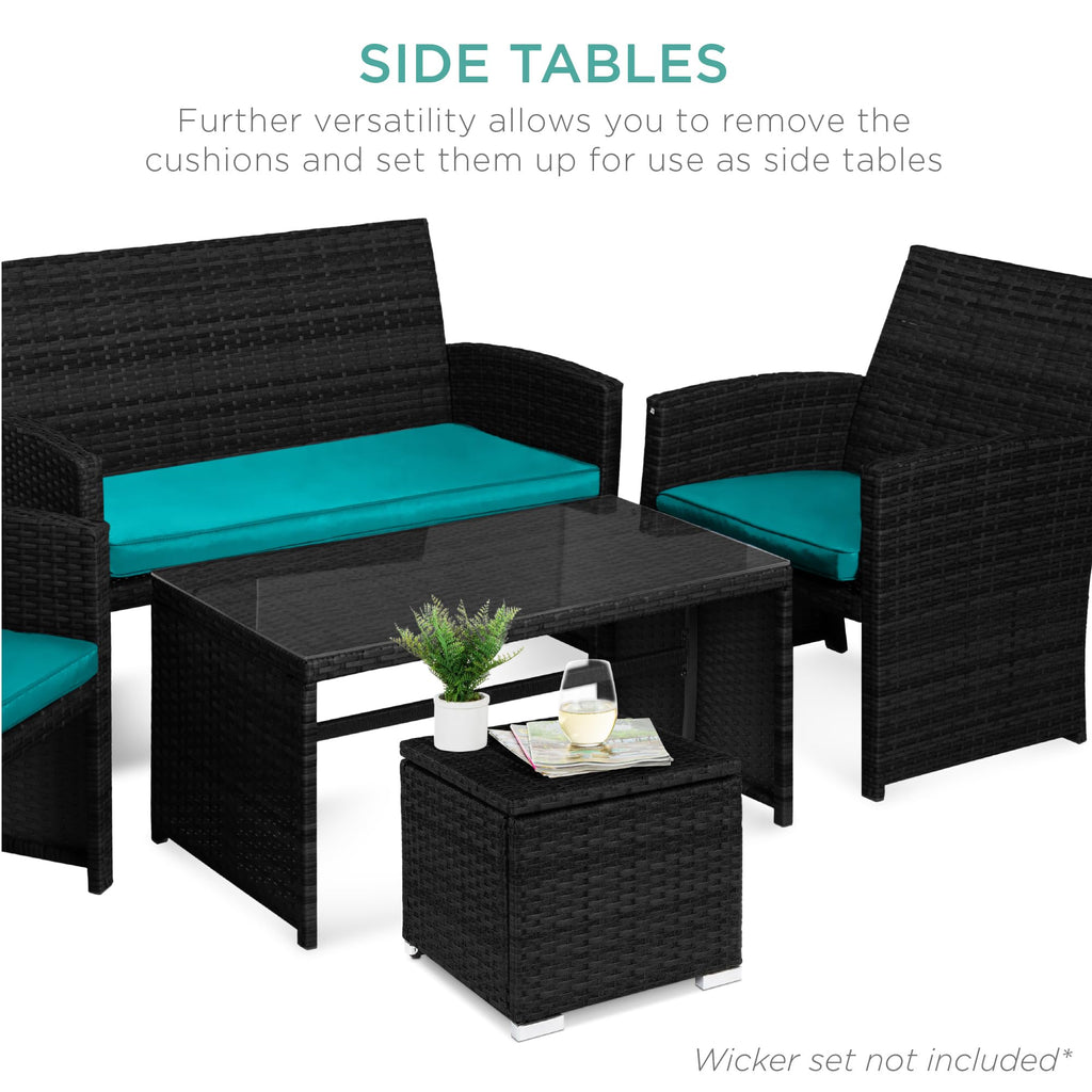 Set of 2 Wicker Ottomans with Storage R550