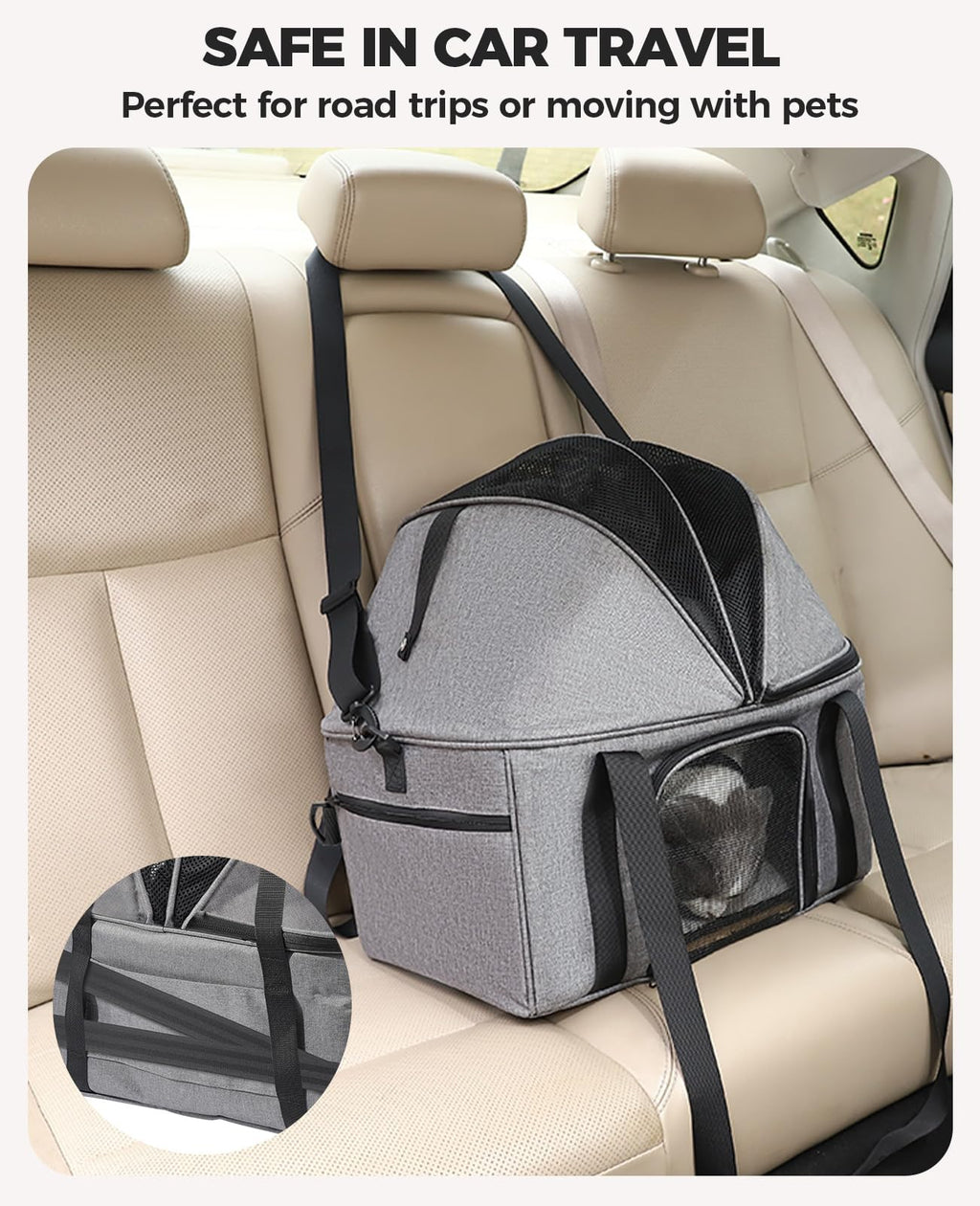 Top-Expandable Cat Carrier with Semi-Open Canopy Z5637