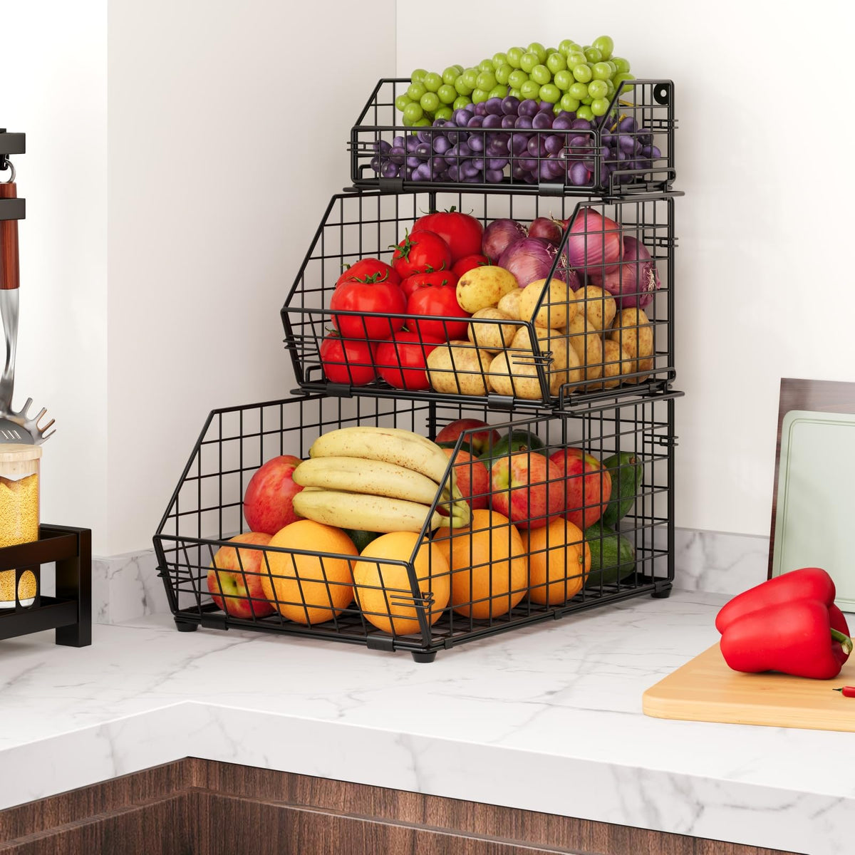 3-Tier Stackable Wire Fruit Basket H2141