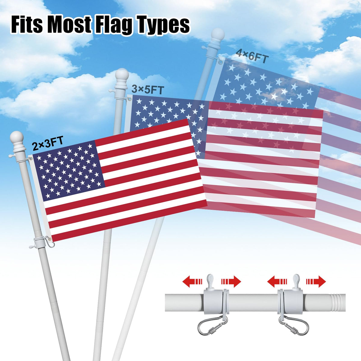 5ft Heavy Duty Stainless Steel Flag Pole Z884
