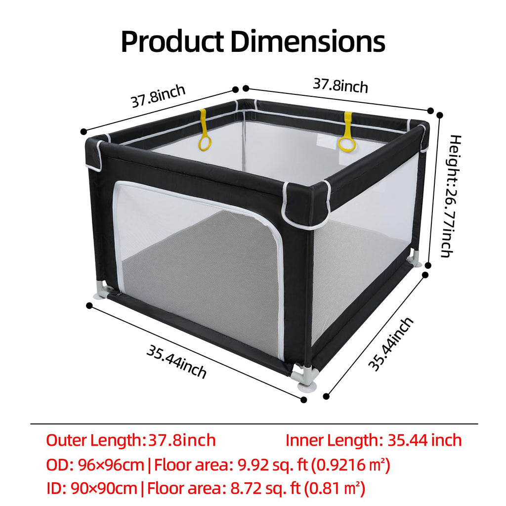 Baby Playpen with Mesh and Anti-Slip Base D545