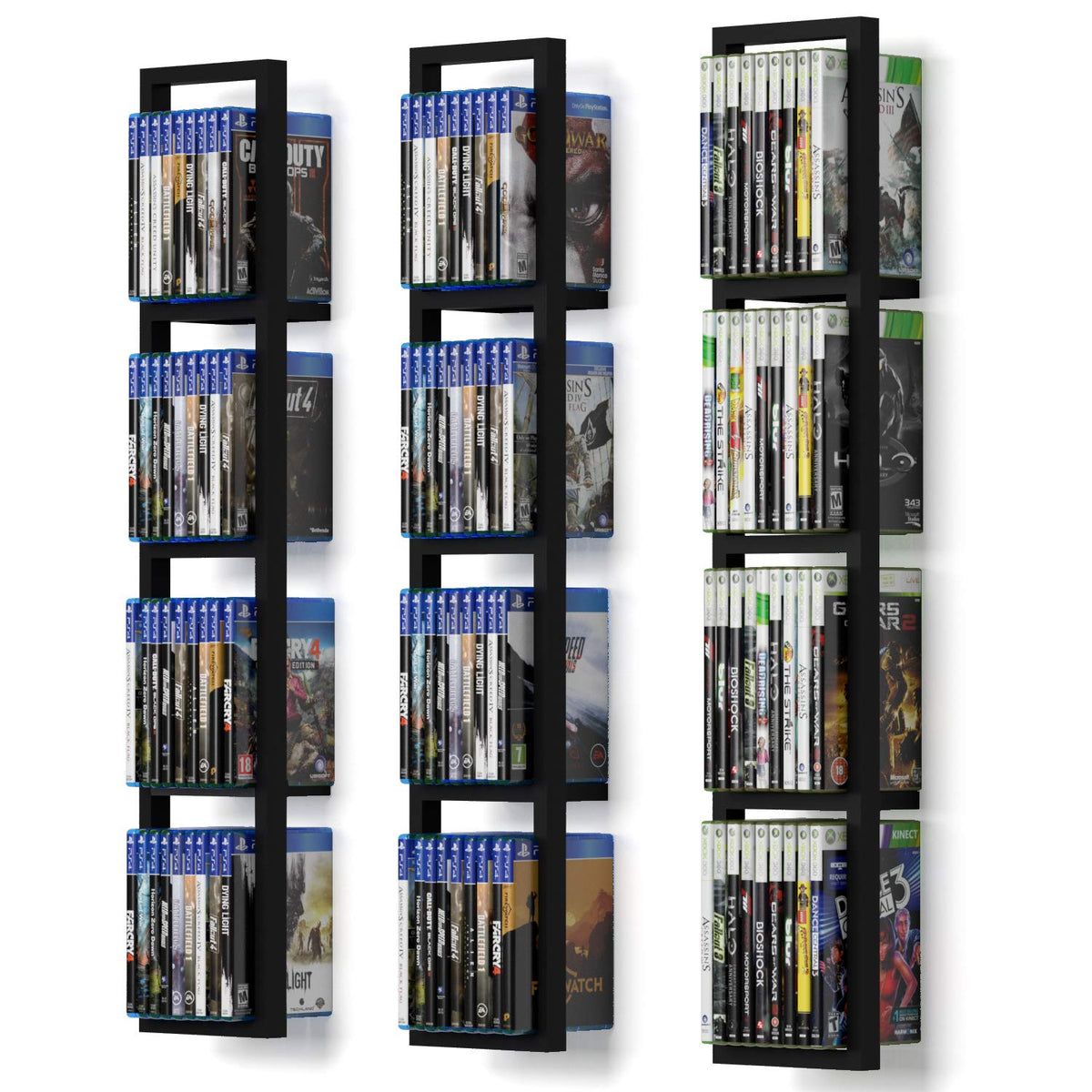 Black 34 Inch Floating Shelves Set of 3 H986