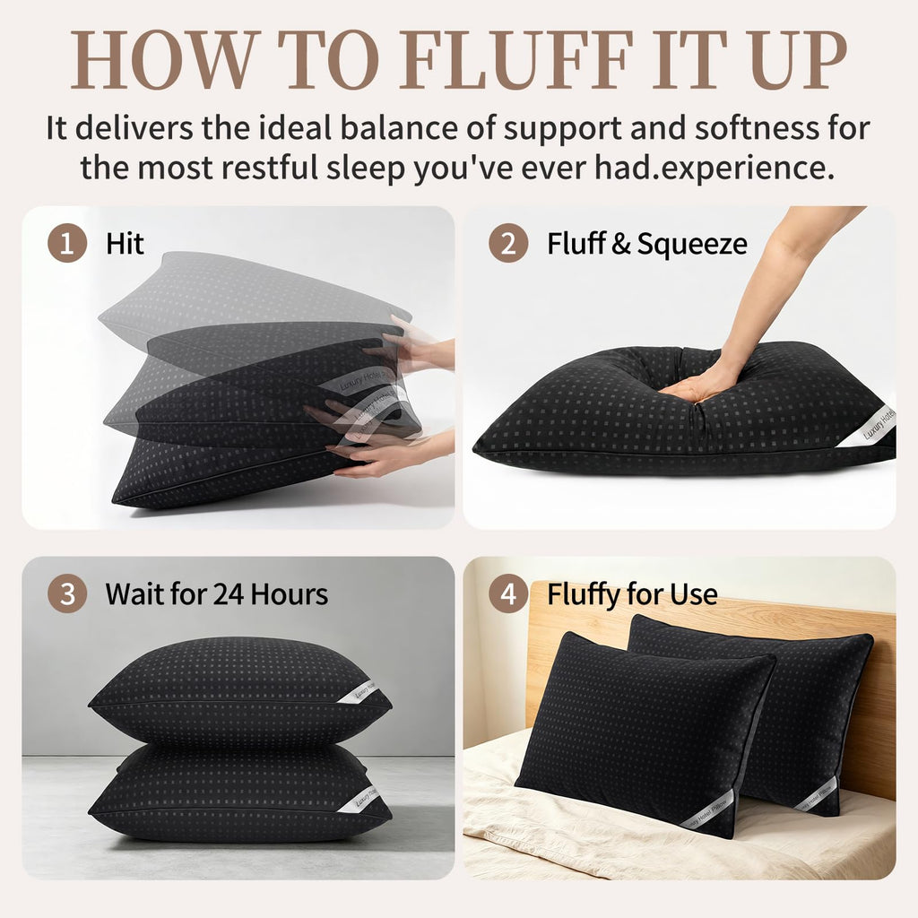 King Size Set of 2 Cooling Down Alternative Bed Pillows V195423