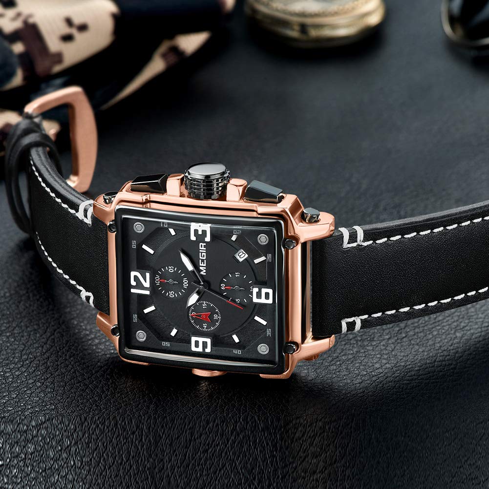 Men's Analogue Luminous Quartz Watch with Leather Strap A15088