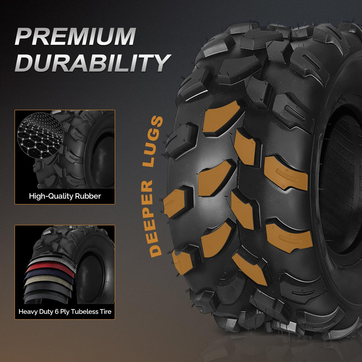Set of 2 18x7-8 All-Terrain Mud Tires J216