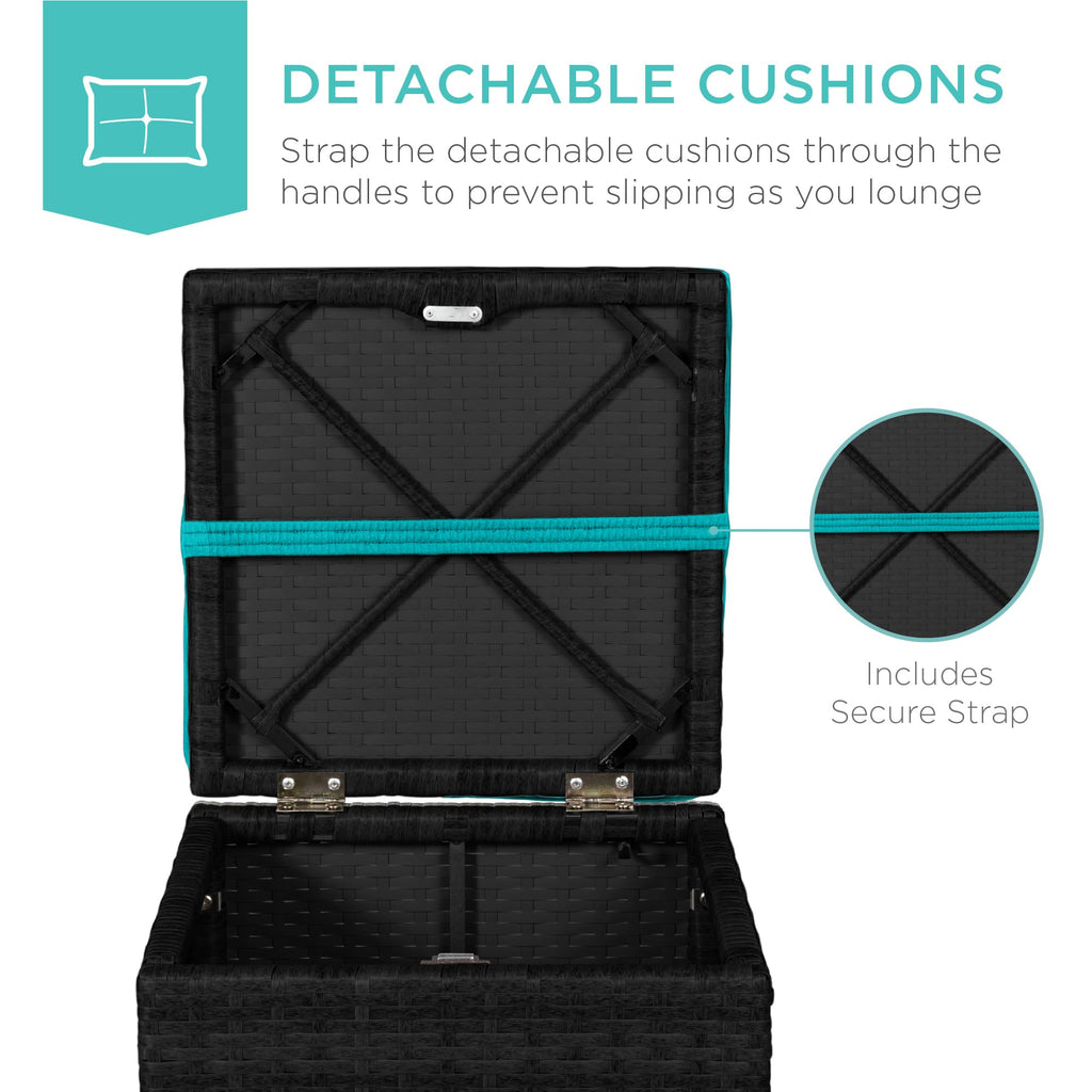 Set of 2 Wicker Ottomans with Storage R550