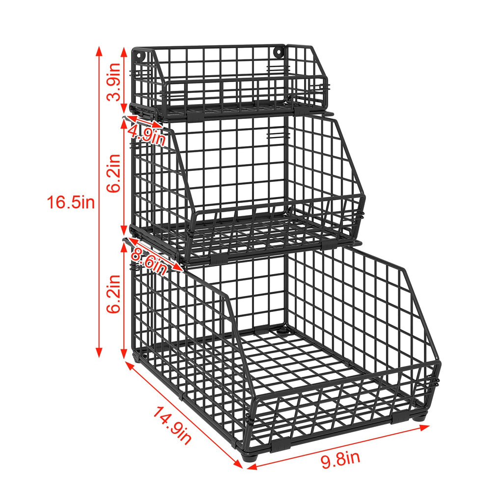 3-Tier Stackable Wire Fruit Basket H2141