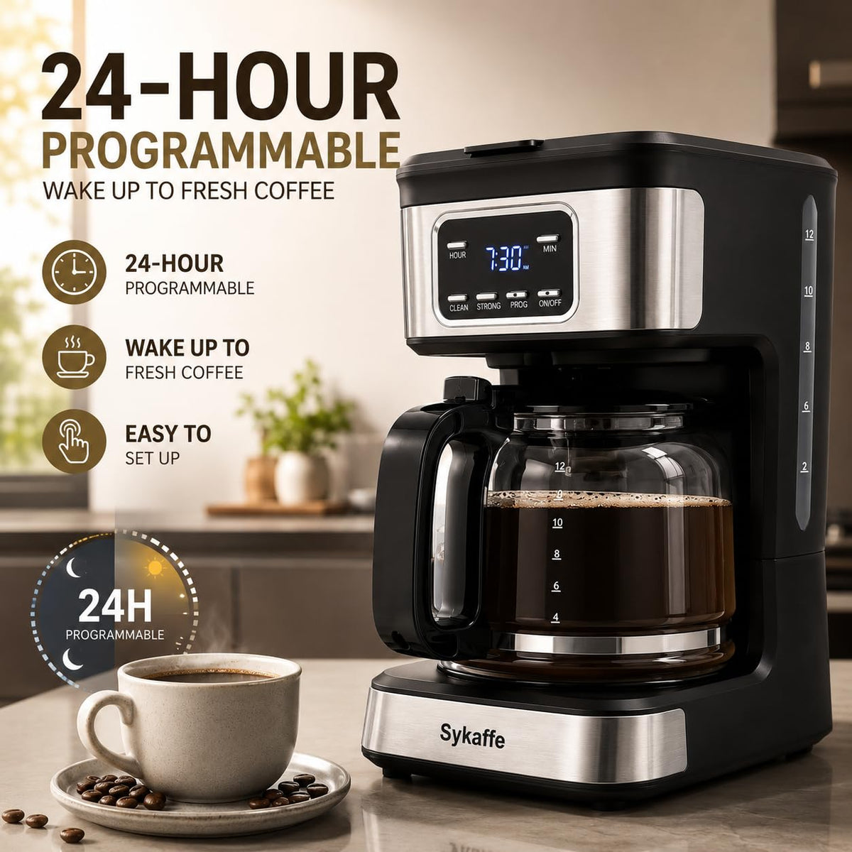 12 Cup Programmable Drip Coffee Maker E9135