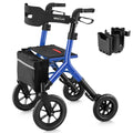 Blue Foldable Tall Walker with Seat X17934