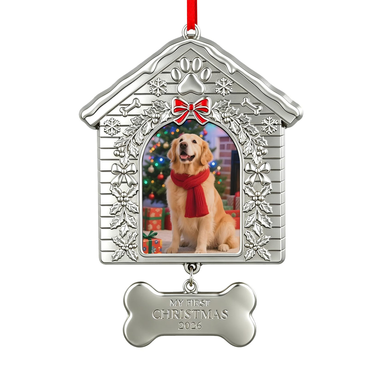 Dog First Christmas Ornament 2026 Metal Photo Frame J542948