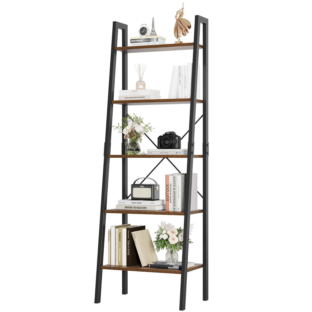 5-Tier Ladder Bookshelf with Metal Frame L950