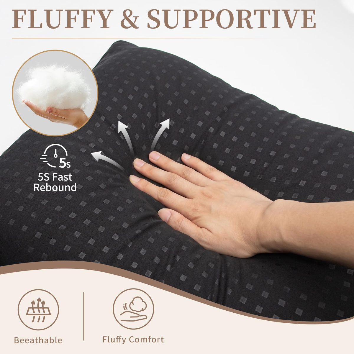 King Size Set of 2 Cooling Down Alternative Bed Pillows V195423