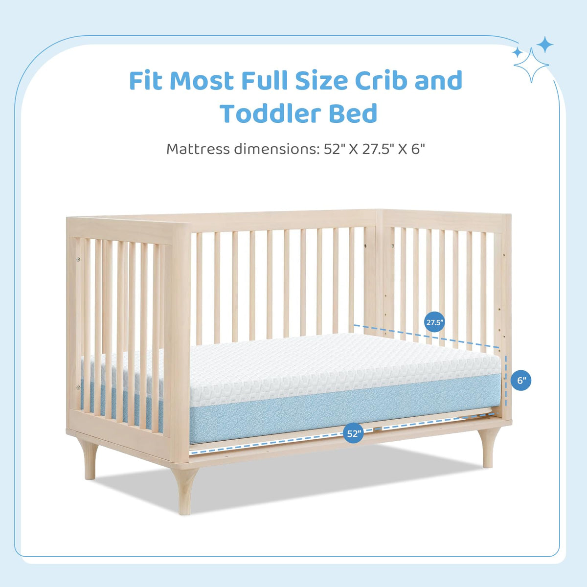 Dual-Sided Gel Memory Foam Crib Mattress F9219