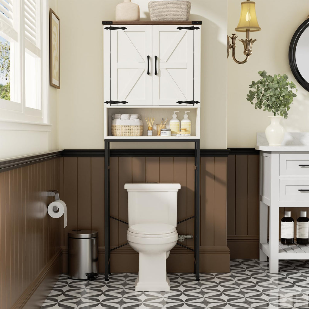 Over The Toilet Storage Cabinet with Adjustable Shelf, White N2310