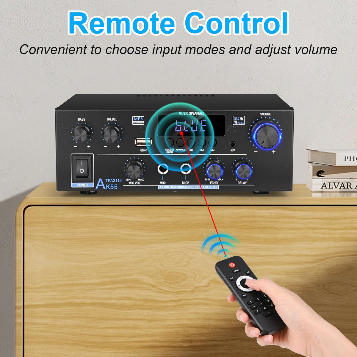 500W 2 Channel Bluetooth Stereo Audio Amplifier O533