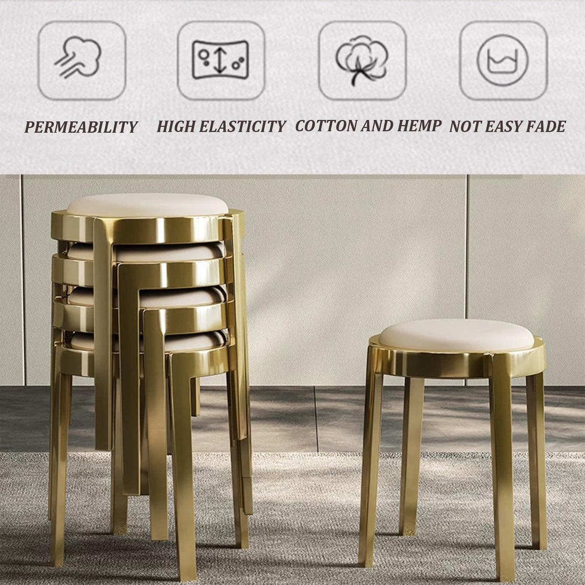 Round Stackable Stainless Steel Stools T54629