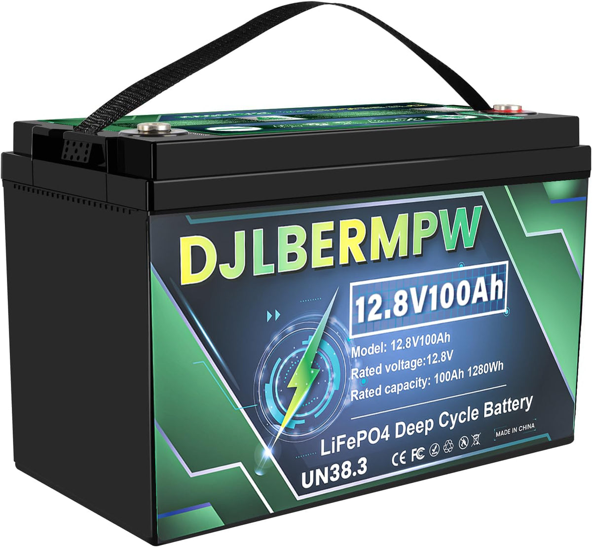12.8V 100Ah LiFePO4 Lithium Battery W590226