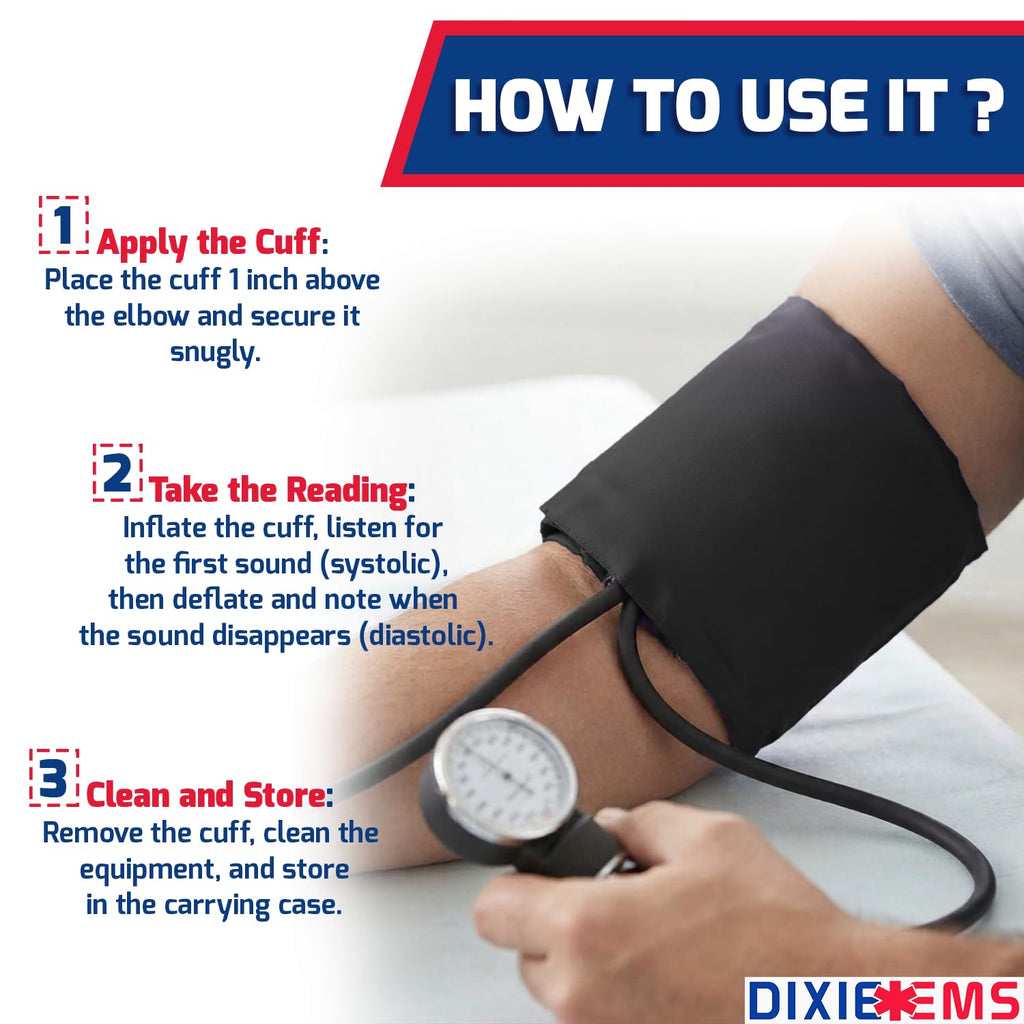 Aneroid Sphygmomanometer Blood Pressure Set with Adult Cuff and Carrying Case K595