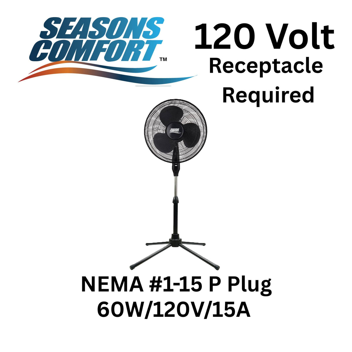 18" Oscillating Pedestal Fan, Adjustable Height, 3 Speed O1351