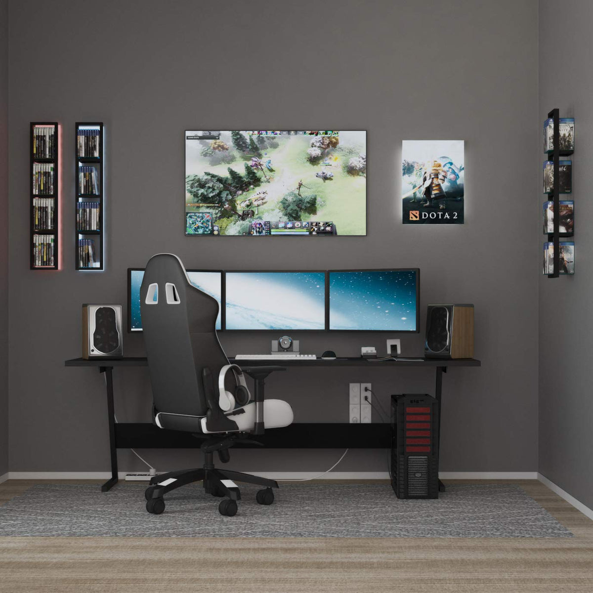Black 34 Inch Floating Shelves Set of 3 H986