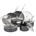 12 Piece Hard Anodized Ceramic Nonstick Cookware Set L811