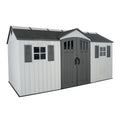 15x8 Ft Gray Resin Outdoor Storage Shed with Lockable Doors T14318