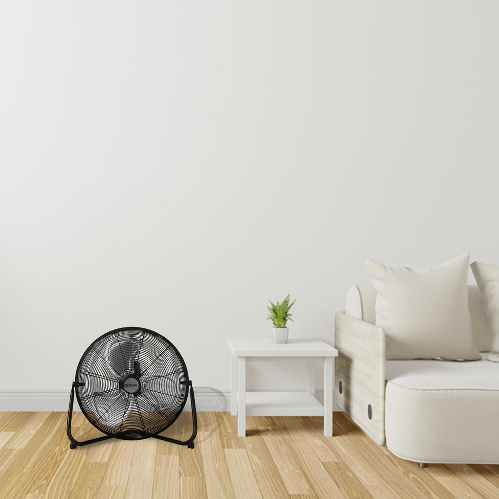 Black 20in 3 Speeds Floor Fan 2 Pack Q577