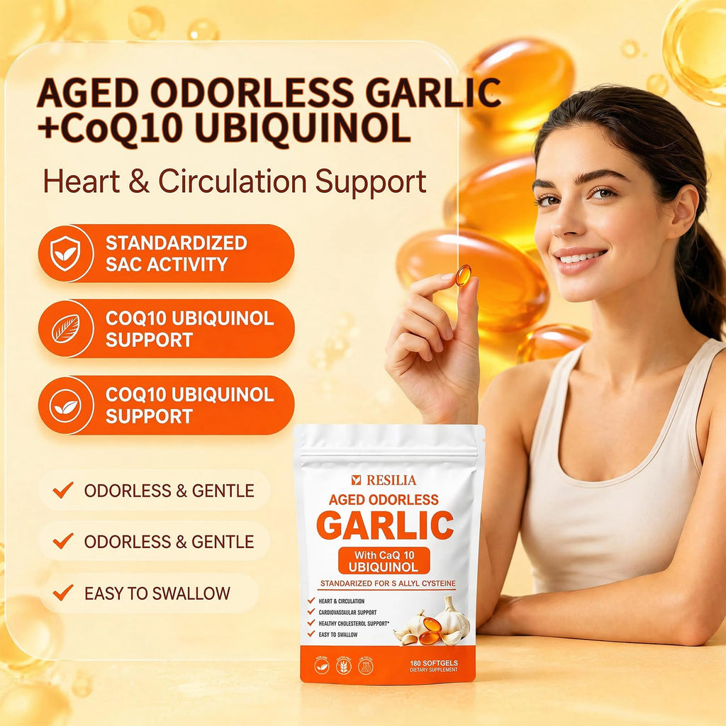 1200mg Odorless Aged Garlic Extract Softgels with CoQ10 D898878
