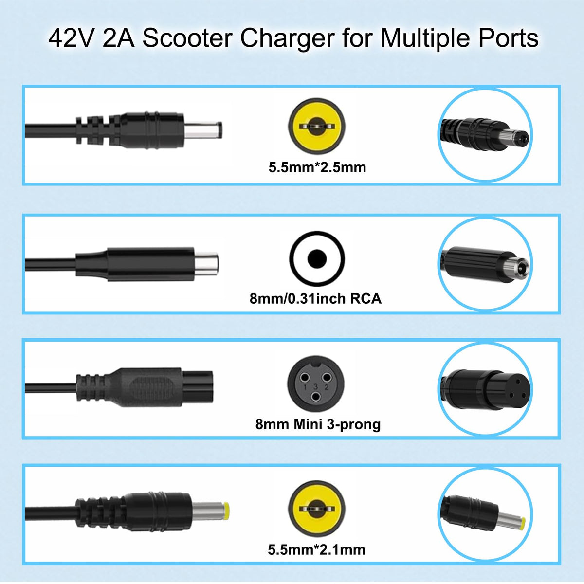 42V 2A Scooter Charger 4 in 1 Removable Connector K473784