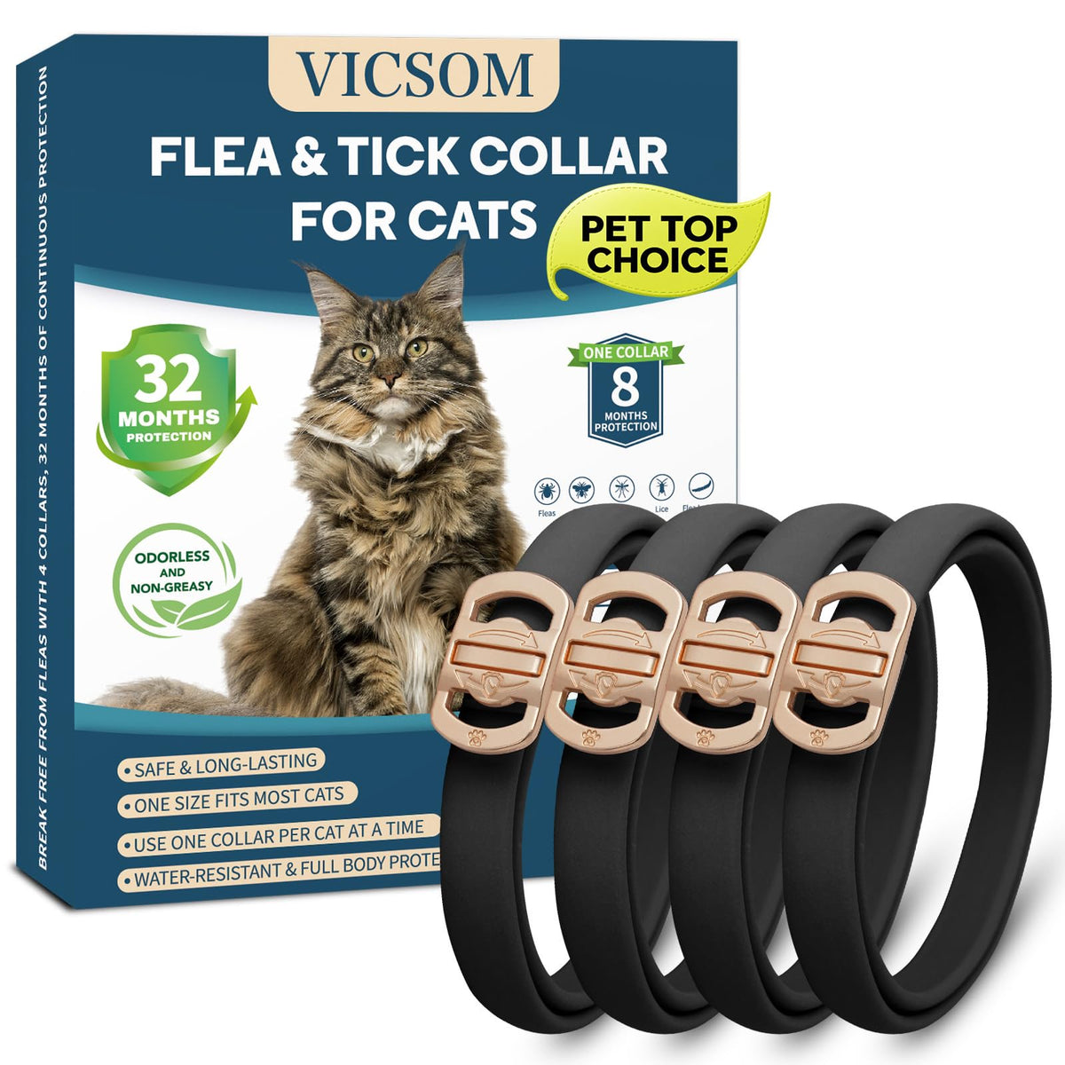 Flea Collar for Cats 4 Pack P24833