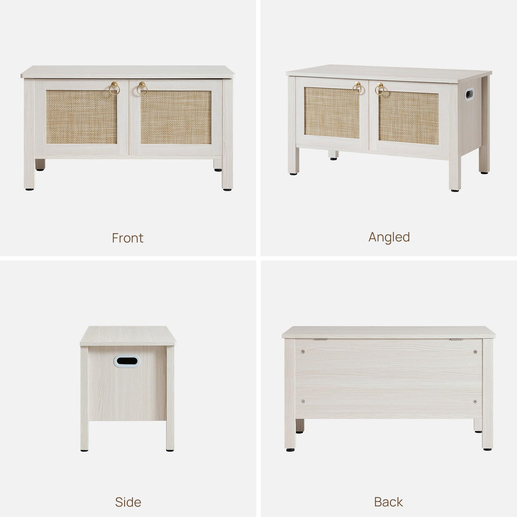 Rattan Storage Bench with 2 Safety Hinges R819781