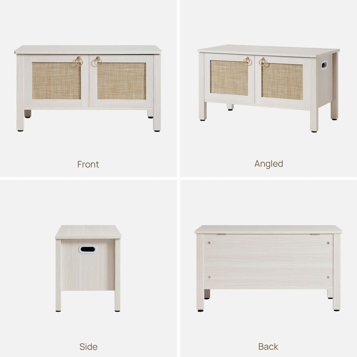 Rattan Storage Bench with 2 Safety Hinges R819781