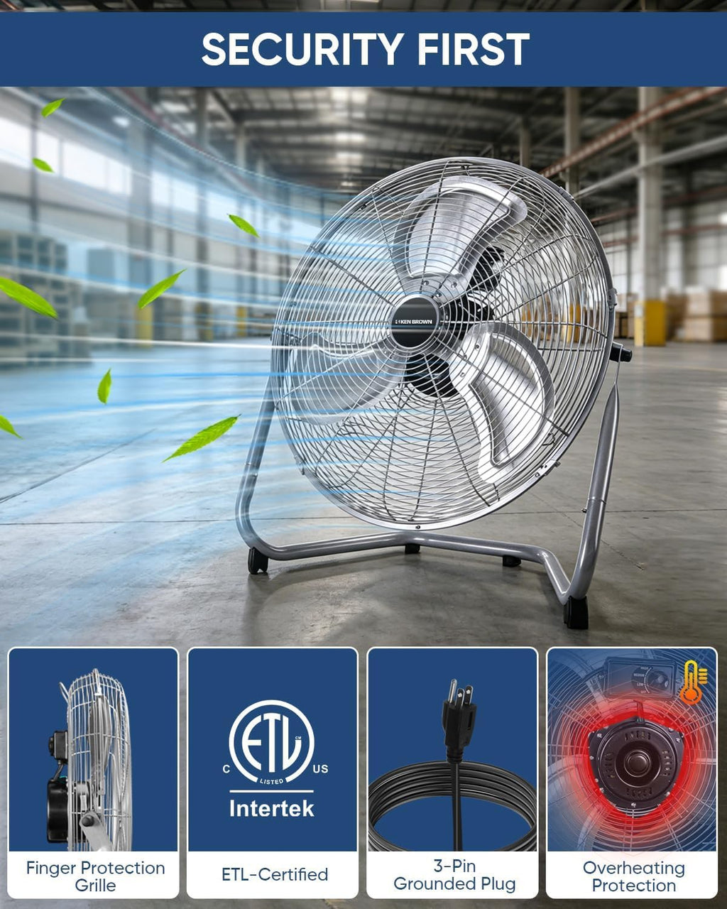 20 Inch 3 Speeds High Velocity Box Fan J802