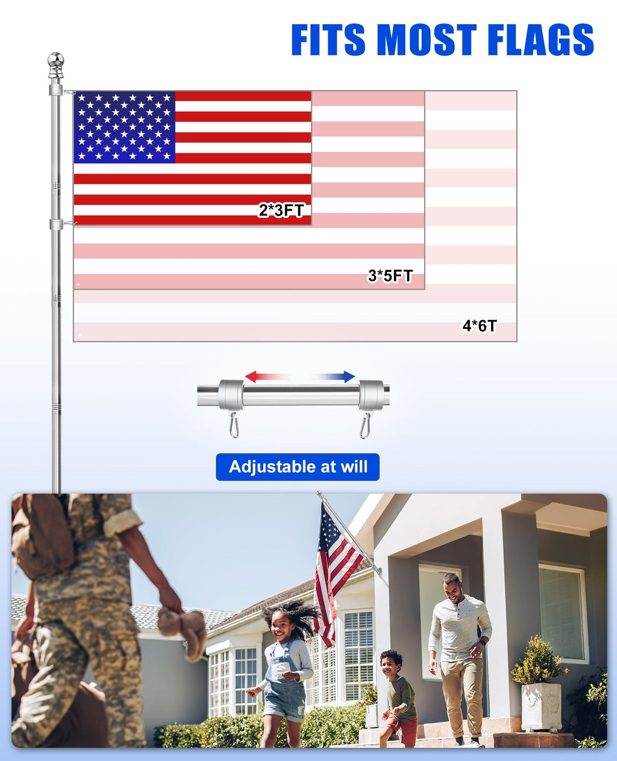 T304 Stainless Steel Flag Pole O772