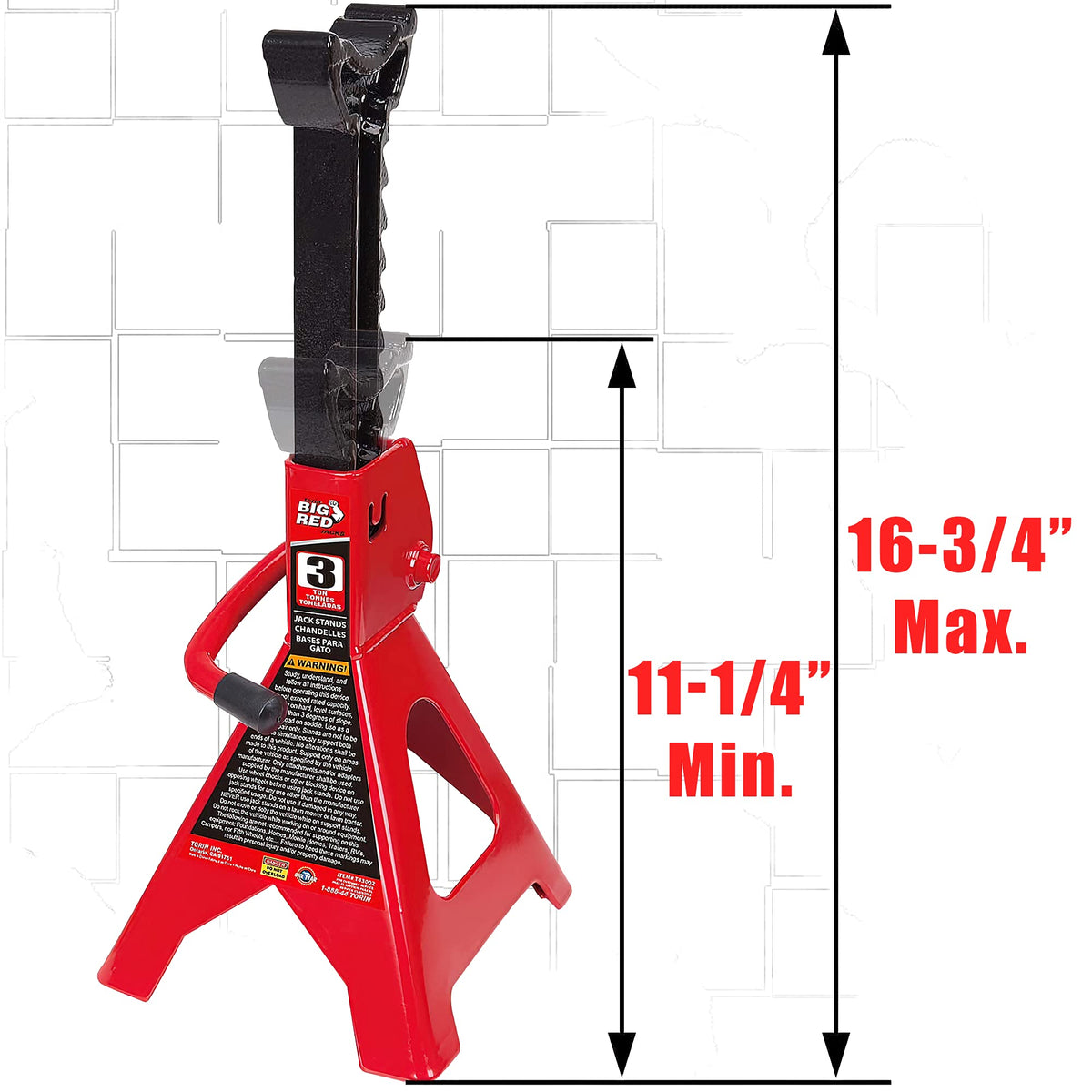 Heavy Duty Steel Jack Stands 3 Ton 1 Pair I784924