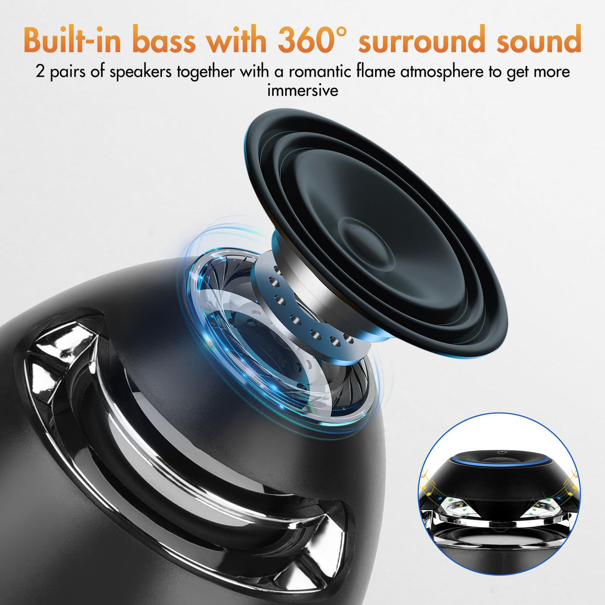 2 Pack Outdoor Bluetooth Flame Speakers with Stakes Y12266