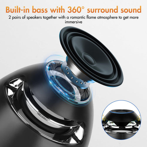 2 Pack Outdoor Bluetooth Flame Speakers with Stakes Y12266