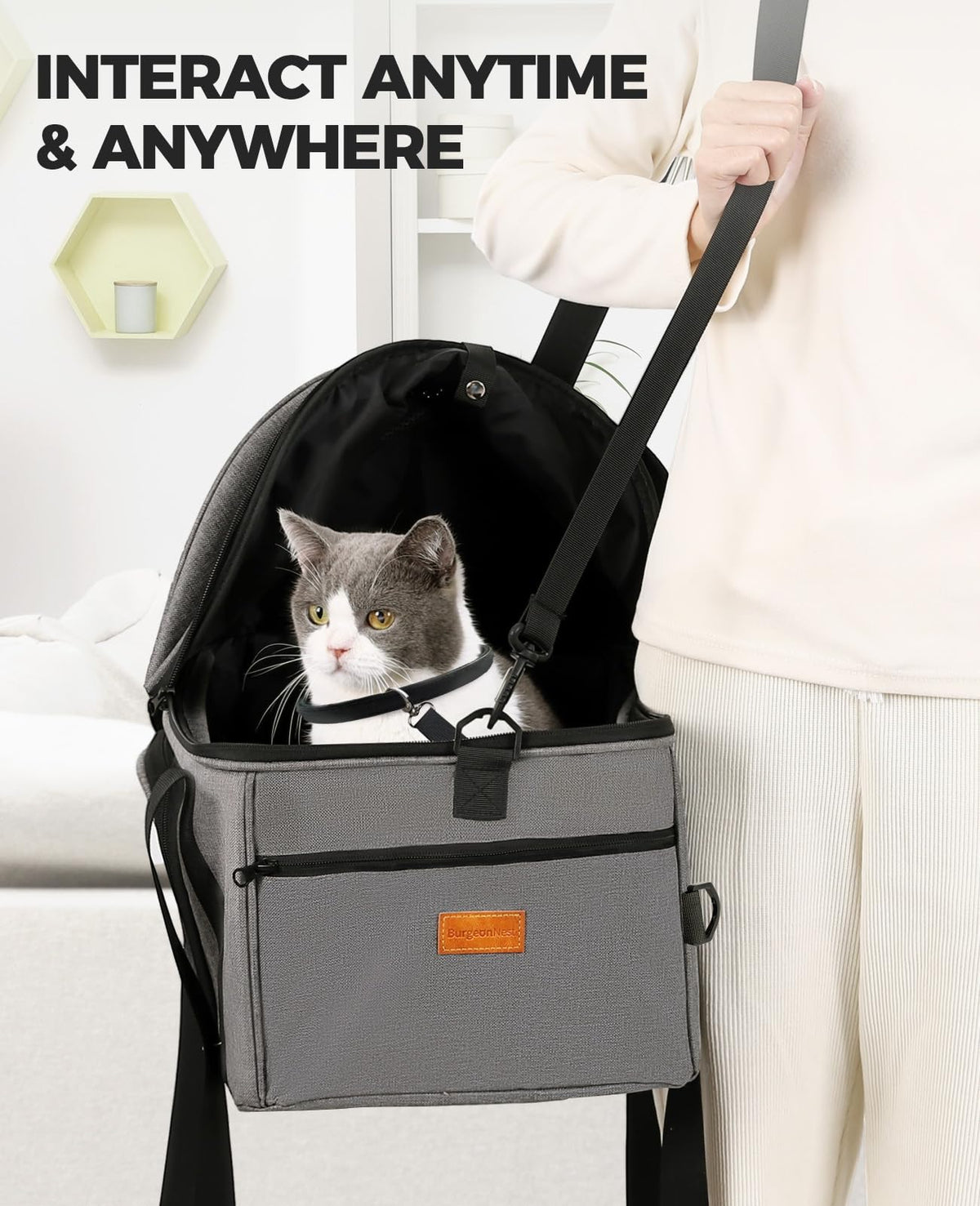 Top-Expandable Cat Carrier with Semi-Open Canopy Z5637