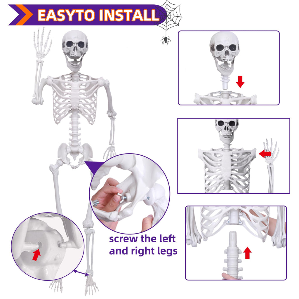 5.4Ft Posable Life Size Skeletons with Movable Joints T533613