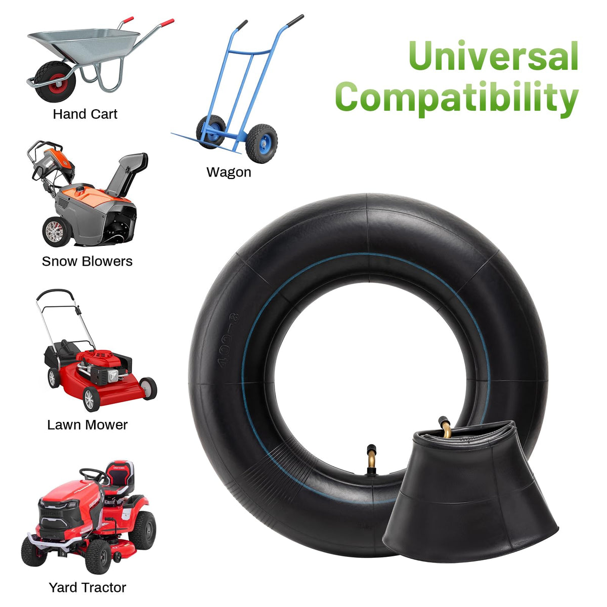 4.80/4.00-8 Replacement Tire Inner Tube with TR87 Angled Valve Pack of 2 U93986