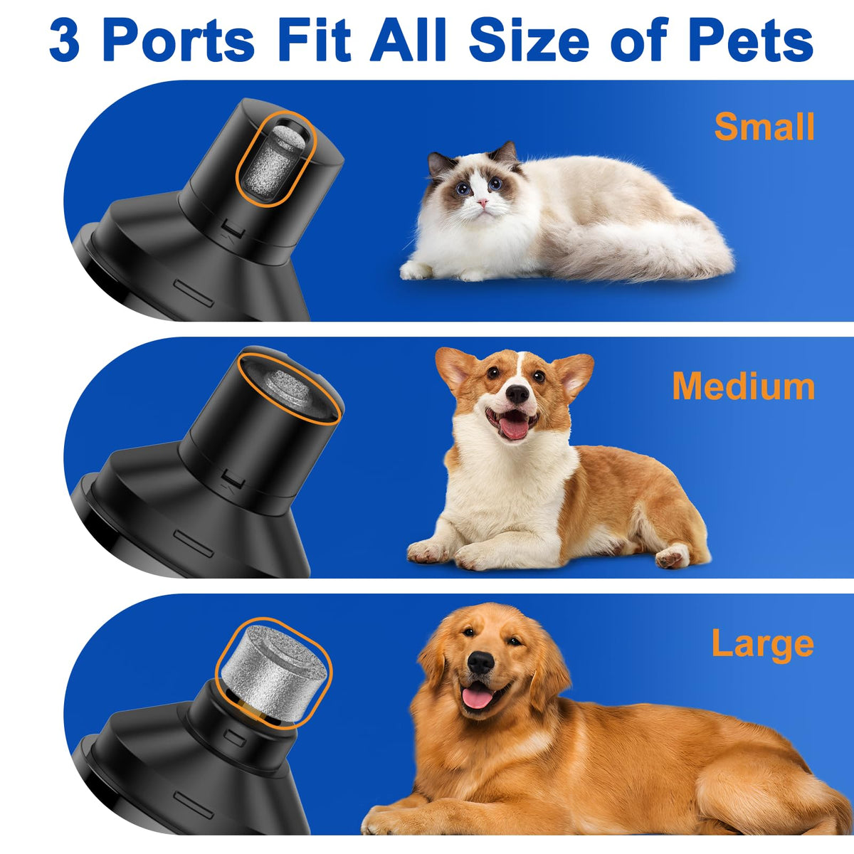 Quiet Low-Vibration Dog Nail Grinder Black M6825
