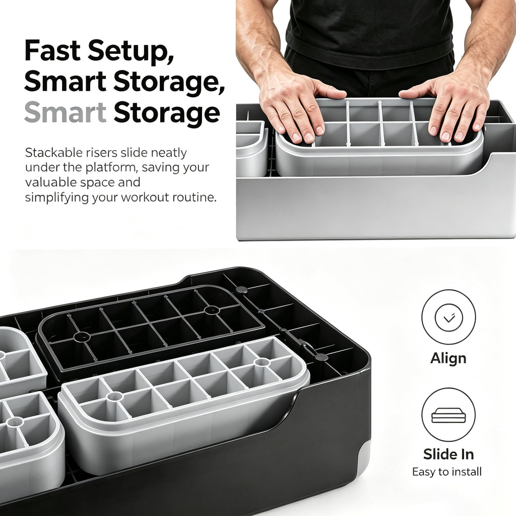 28-Inch Height Adjustable Aerobic Step Platform with 4 Risers W8436