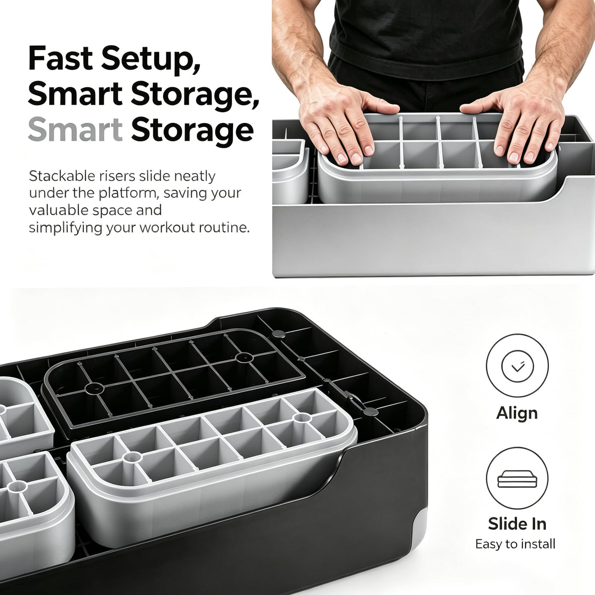 28-Inch Height Adjustable Aerobic Step Platform with 4 Risers W8436