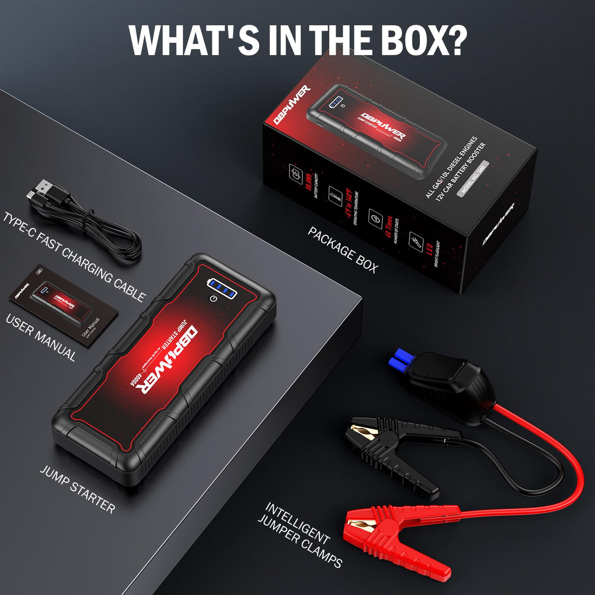4000A Peak 88.8Wh Portable Car Jump Starter W275