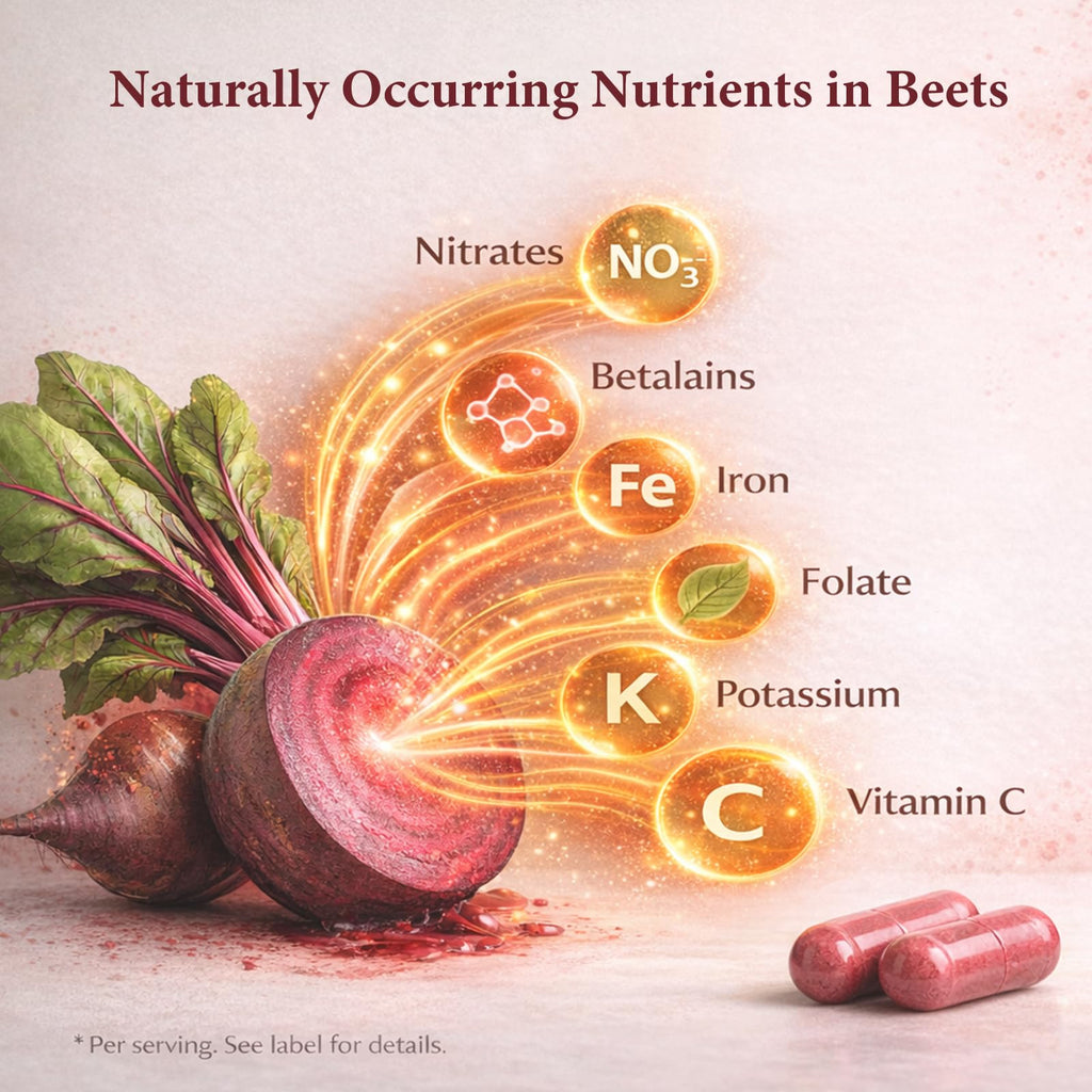 Organic Beet Root Capsules 1300 mg 60 Capsules B190