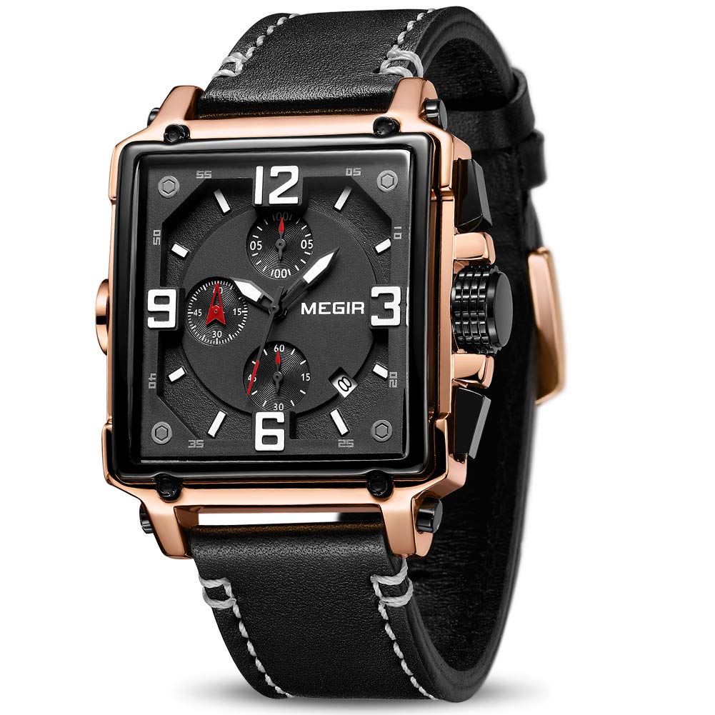 Men's Analogue Luminous Quartz Watch with Leather Strap A15088