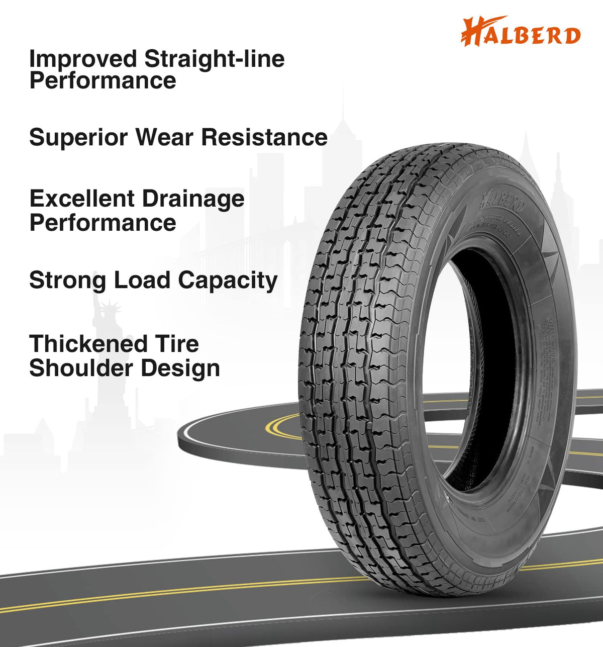 ST205/75R15 8PR Load Range D Radial Trailer Tires Set of 2 O706