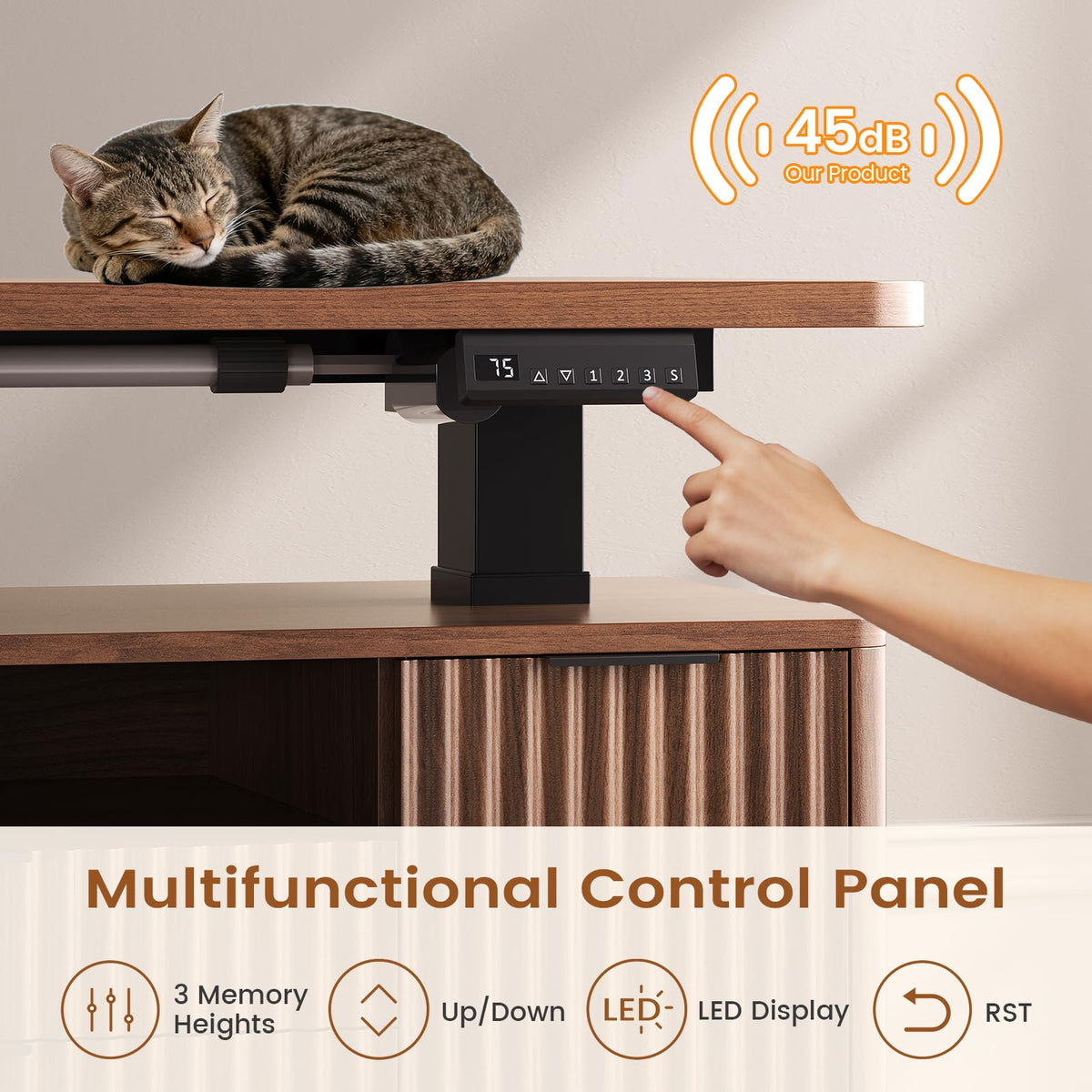 L Shaped Electric Standing Desk with 4 Drawers Q464